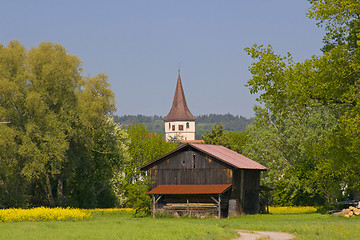 Image showing Cabin with Church