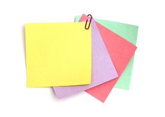 Image showing Note papers of different colours