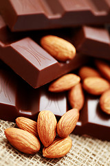 Image showing chocolate with almonds