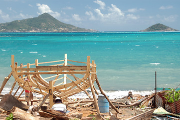 Image showing boat building horizontal