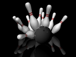 Image showing Bowling Strike