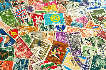 Image showing World post stamps