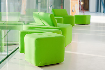 Image showing Green armchairs