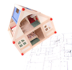 Image showing toy house and plans