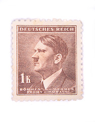 Image showing old postage stamp with adolf hitler 