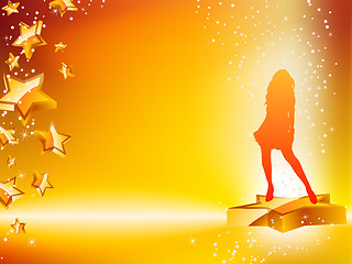 Image showing Girl Dancing on Star Yellow Flyer.