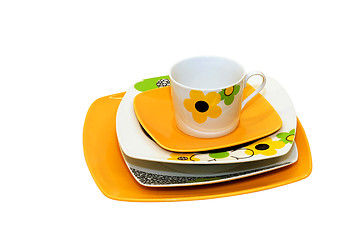Image showing Orange plates