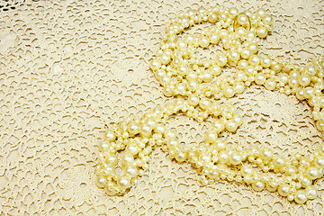 Image showing Pearls and lace