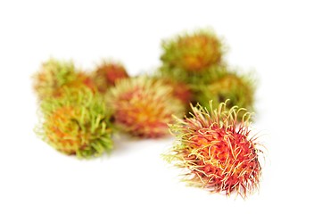 Image showing exotic Thai fruit Rambutan or Ngo