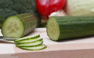 Image showing Sliced cucumber