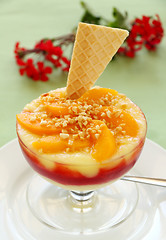 Image showing Peach Raspberry Custard
