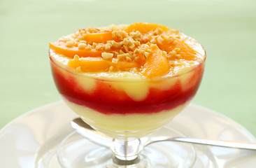 Image showing Peach Raspberry Custard