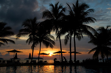 Image showing Evening in tropical hotel