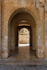 Image showing Ancient stone arch in Jerusalem Old City