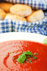 Image showing Tomato Soup with Homemade Biscuits