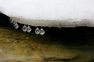 Image showing ice drops over stream