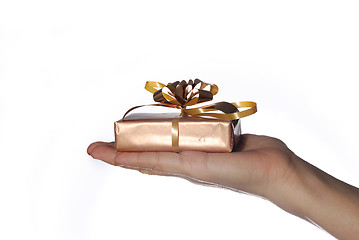 Image showing Hand with Christmas gift