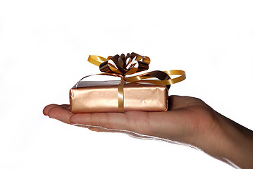 Image showing Hand with Christmas gift