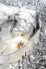 Image showing Christmas ball and gift