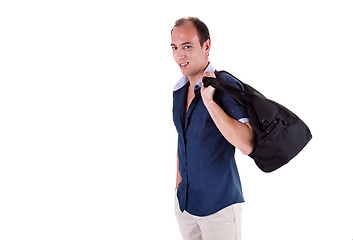 Image showing man carrying a travel bag