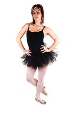 Image showing A young beautiful ballerina dancing.