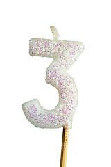 Image showing Birthday candle number 3