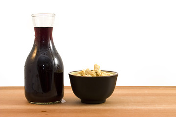 Image showing wine and bagels