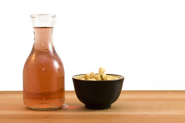 Image showing wine and dry bagels