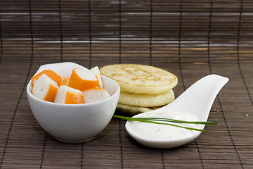 Image showing surimi and tzatziki