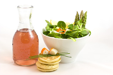 Image showing wine and salad