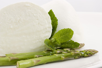 Image showing bufala and asparagus