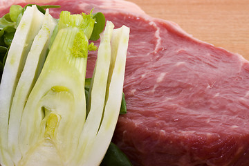 Image showing Raw beef and fennel