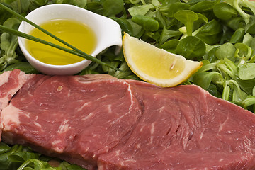 Image showing Raw Beef and salad