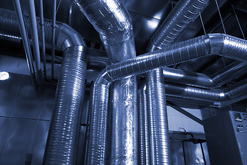 Image showing Ventilation pipes of an air condition