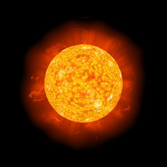 Image showing bright hot sun on black