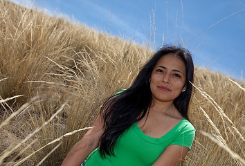 Image showing Latin Woman in Grass