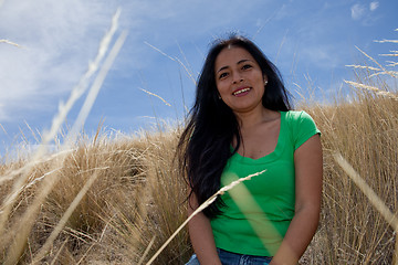 Image showing Latin Woman in Grass