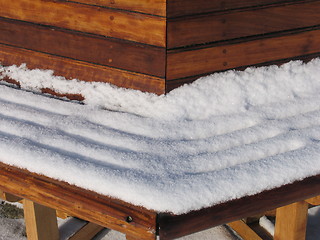 Image showing Bench with snow