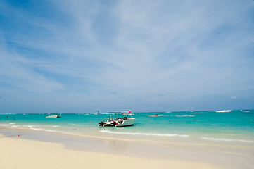 Image showing Beach and boats