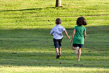 Image showing Little Kids Running