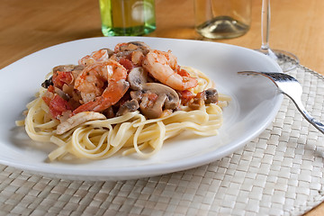 Image showing Shrimp with Pasta