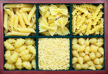 Image showing Many types of pasta