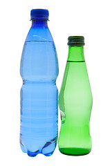 Image showing Bottles of water isolated on the white