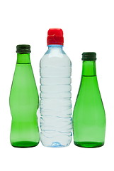 Image showing Bottles of water isolated on the white