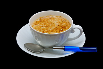 Image showing cup of coffee isolated on the black