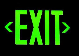 Image showing Exit neon sign