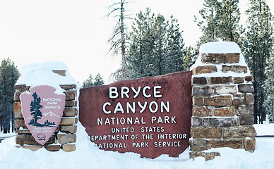 Image showing Bryce canyon National Park entrance