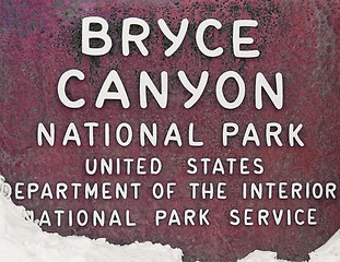 Image showing Bryce canyon National Park entrance