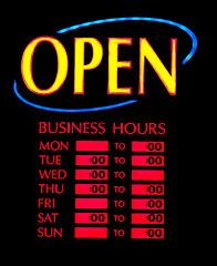 Image showing Open business neon