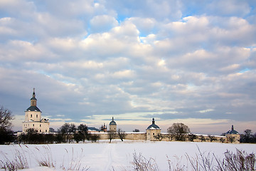 Image showing Monastery in winter landscape